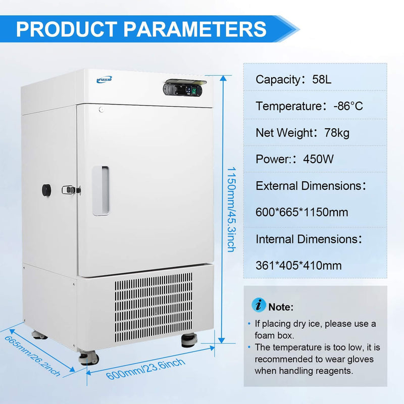 58L Ultra-Low Temperature Laboratory Freezer With Precision Cooling (SAK37621)