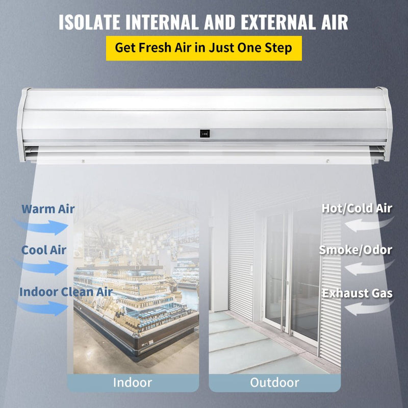 59" Heavy Duty Commercial Indoor Air Door Curtain, 965/1113CFM (98421603)