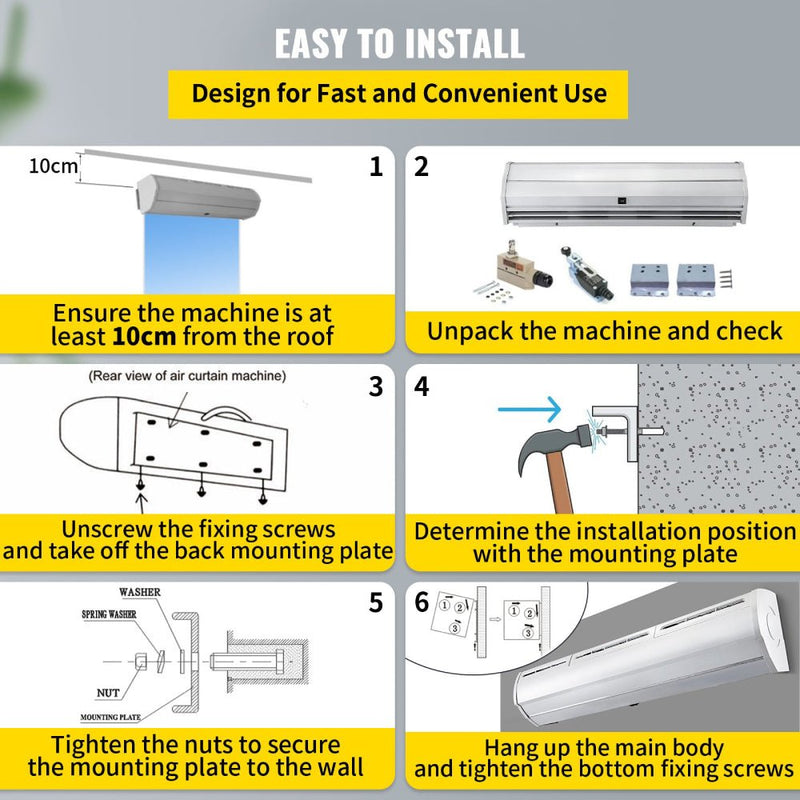 59" Heavy Duty Commercial Indoor Air Door Curtain, 965/1113CFM (98421603)