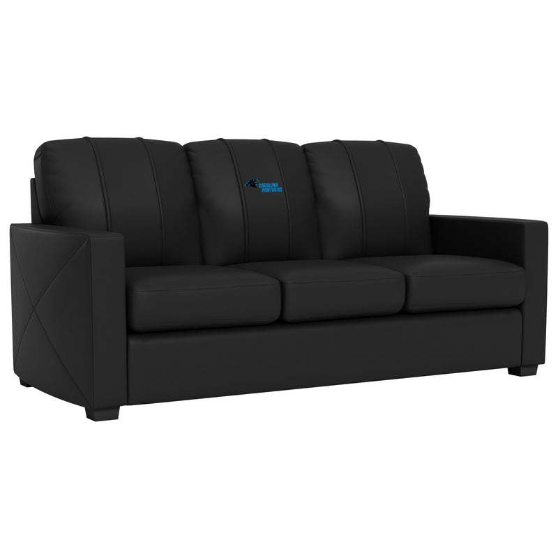 Silver Sofa with  Carolina Panthers Secondary Logo