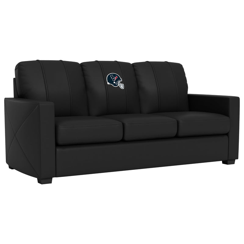 Silver Sofa with  Houston Texans Helmet Logo