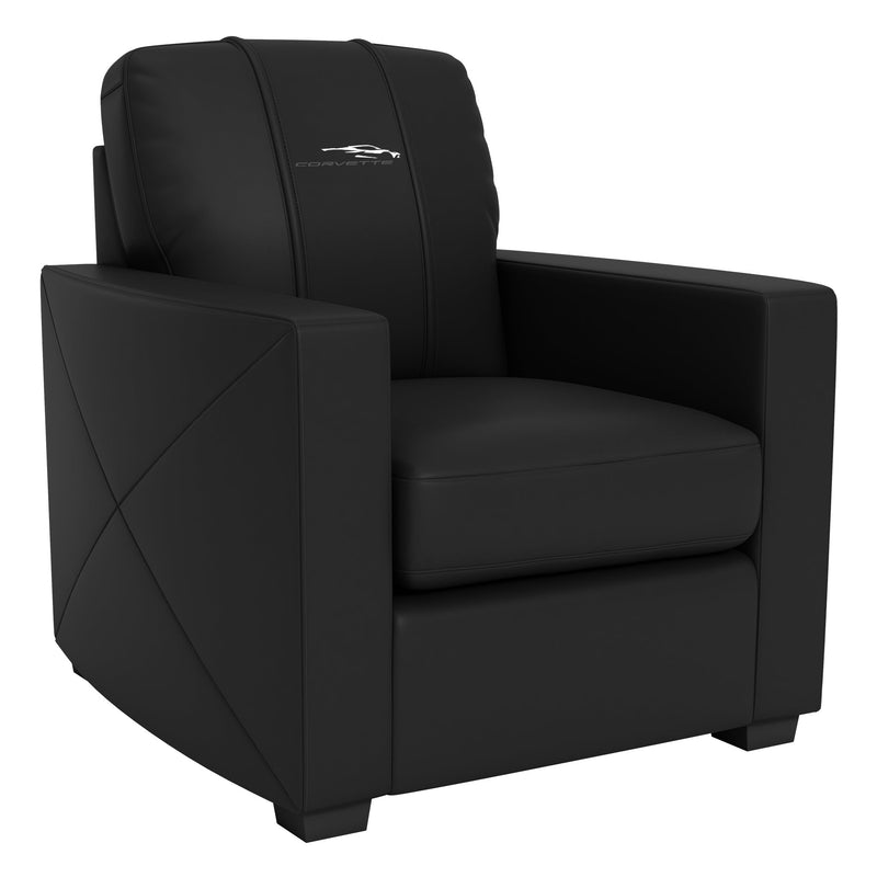 Silver Club Chair with Corvette Coupe Logo