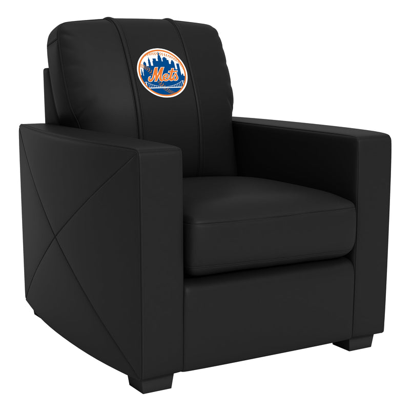 Silver Club Chair with New York Mets Logo