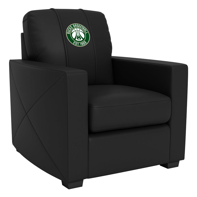 Silver Club Chair with Milwaukee Bucks Secondary Logo