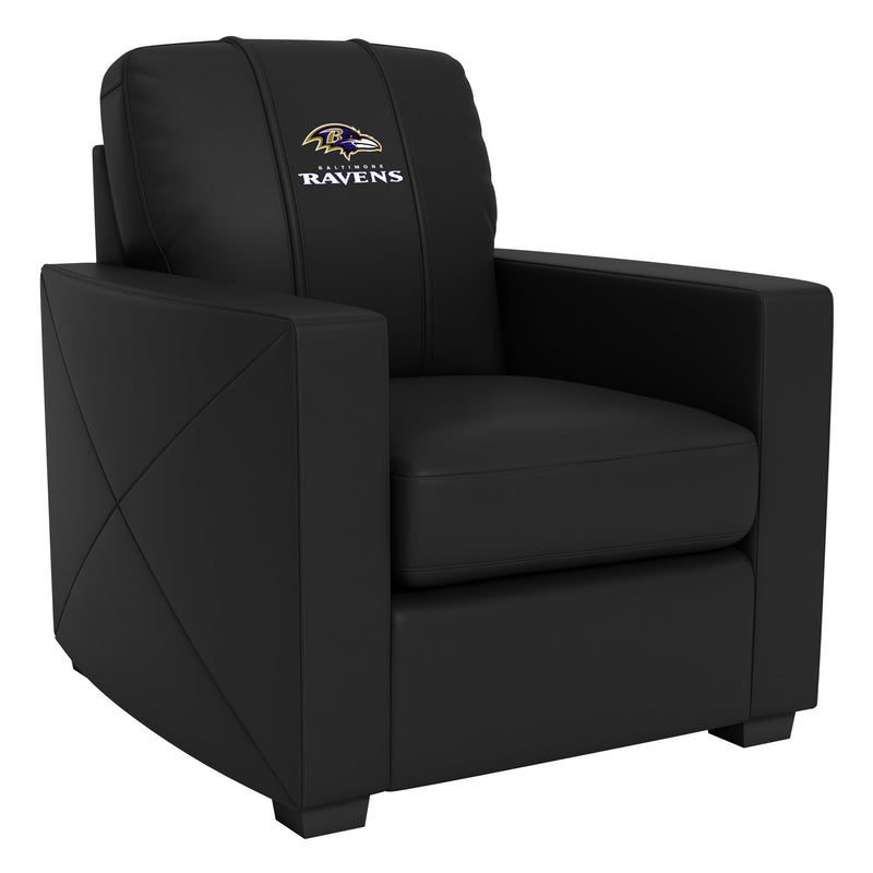 Silver Club Chair with Baltimore Ravens Secondary Logo