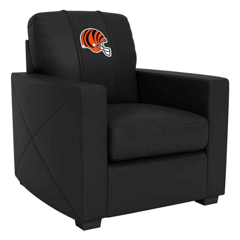 Silver Club Chair with  Cincinnati Bengals Helmet Logo