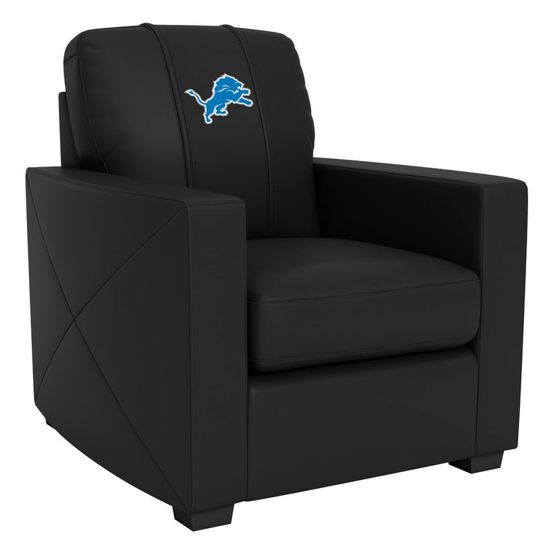 Silver Club Chair with  Detroit Lions Primary Logo