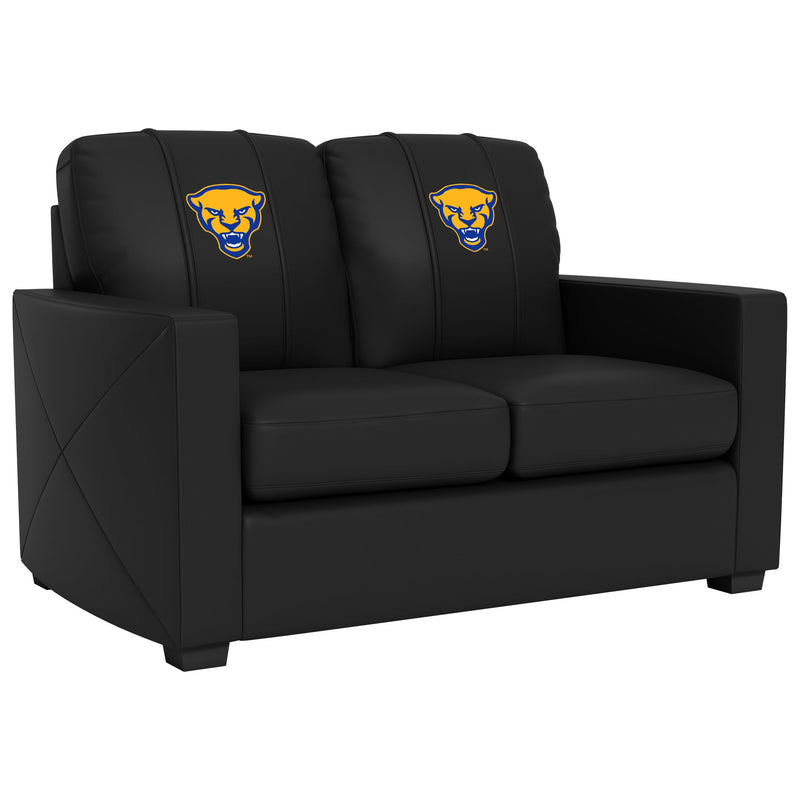 Silver Loveseat with Pittsburgh Panthers Alternate Logo