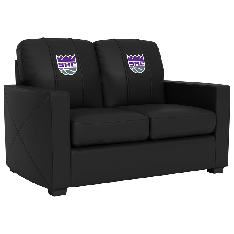Silver Loveseat with Sacramento Kings Secondary Logo