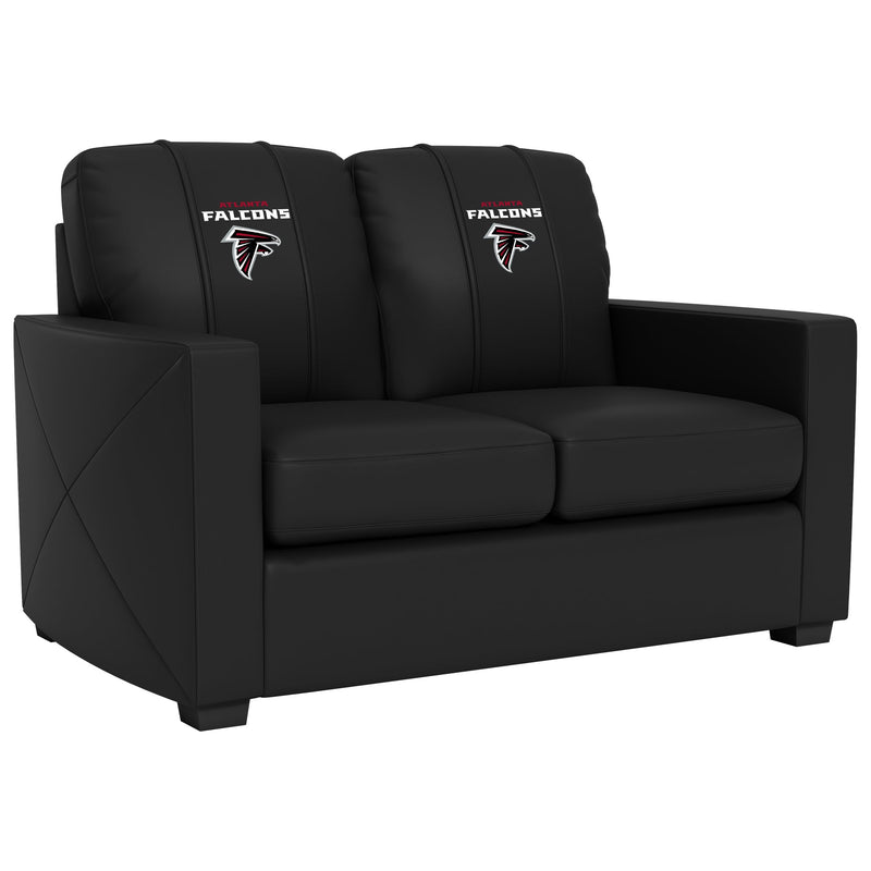 Silver Loveseat with Atlanta Falcons Secondary Logo