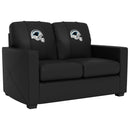 Silver Loveseat with  Carolina Panthers Helmet Logo
