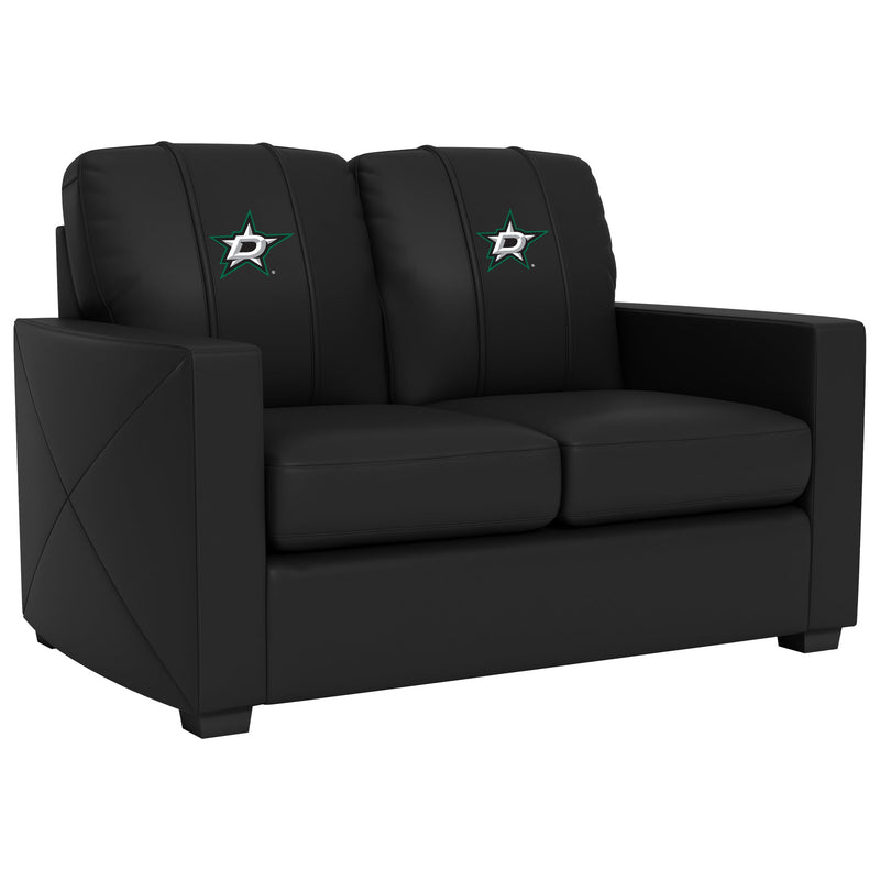 Silver Loveseat with Dallas Stars Logo