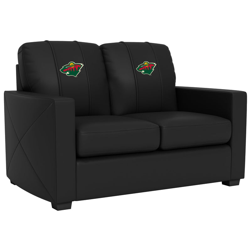 Silver Loveseat with Minnesota Wild Logo