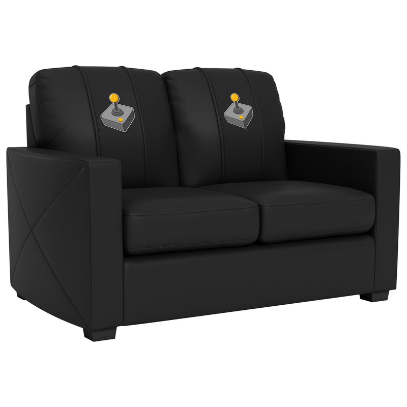 Silver Loveseat with Joystick Gaming Logo