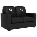 Silver Loveseat with Baseball Pitcher Logo Panel