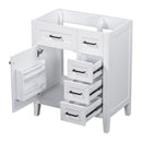 30" Bathroom Vanity without Sink, Cabinet Base Only, Bathroom Cabinet with Drawers, Solid Frame and MDF Board, White