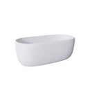 51" Oval Freestanding Soaking Tub - Matte White Resin Stone