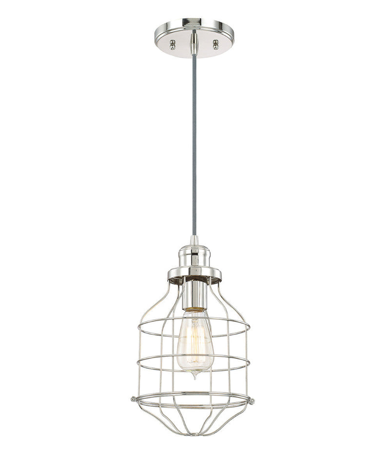 7.5"W Daudin 1-Light Pendant Polished Nickel