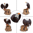 Majestic Eagle Garden Planter Pot on Tree Stump Base by HouseOfZazla