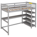 Loft Bed With Storage Shelves And Under Bed Desk by Unique Piece Furniture