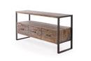 Reclaimed Wood Media TV Console Table With 3 Drarwer, Open Shelf - Antique Gray by Unique Piece Furniture