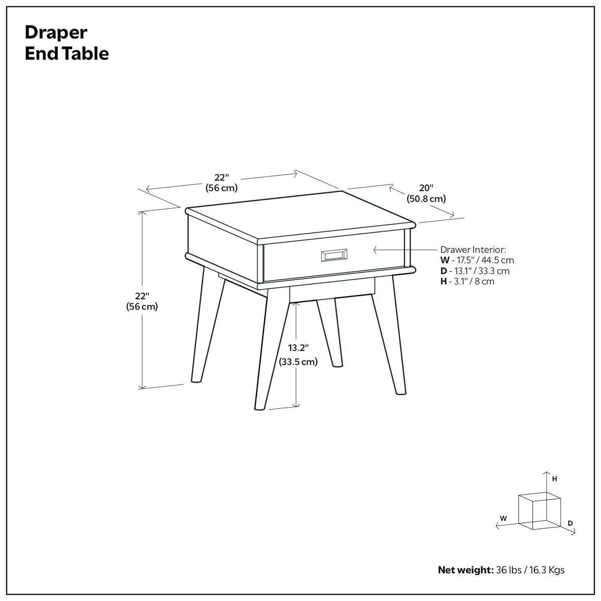 Draper - Handcrafted Mid Century End Table, photo 17 of 40