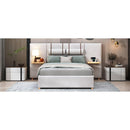 Full Size Upholstered Platform Bed, Two Outlets and USB Charging Ports on Both Sides, Two Bedside Pillows, Storage Shelves,Velvet,Beige