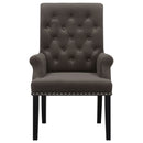Alana Velvet Upholstered Dining Arm Chair Brown