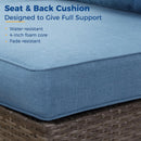 Armless Patio Sofa Set, With UV Resistant Frame And Waterproof Cushions - Blue / Brown by HouseOfZazla
