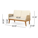 Hueber Outdoor and Rope 4 Seater Chat Set with Cushions - Teak