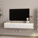 High-Gloss Suspended TV Cabinet with LED Lights