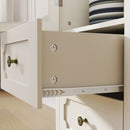 Minimalism Buffet Cabinet With Glass Doors And Double Drawer by HouseOfZazla