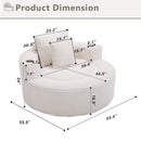 Round Sofa Bed with Memory Foam Sectional Couches for Living Room