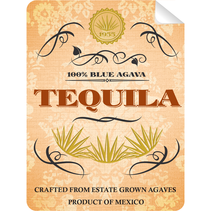 Blue Agava Tequila Bottle Self Adhesive Label