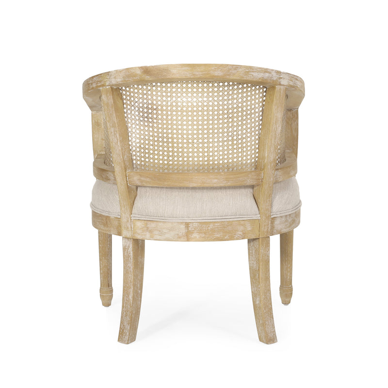 Walker Edison | Rattan Curved Back Accent Chair