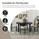 5-Piece Multifunctional Dining Table Set, Farmhouse Dining Set with Extendable Round Table,Two Small Drawers and 4 Upholstered Dining Chairs for Kitchen and Dining Room (Black)