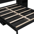 French Style Murphy Platform Bed With Shelf, Side Cabinets, Drawers And LED