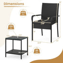 3 Piece Patio Furniture Set with Seat Cushions and Tempered Glass Tabletop by LJGDeals