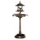 Outsunny 3-in-1 Garden Bird Bath Bowl Pedestal with Bird Feeder and Planter