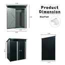 5ft x 3ft Outdoor Metal Storage Shed Transparent plate black