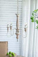 4 Light Chandelier, Hanging Light Fixture With Adjustable Chain For Kitchen, Bulb Not Included - Cream White by HouseOfZazla