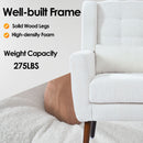 Modern Accent Chair, Arm Chairs For Living Room, Upholstered Mordern Armchair, Comfy Soft Padded Lounge Chair In Small Space, Bedroom, With Pillow, Solid Wood Leg by HouseOfZazla