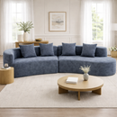 U_Style 132" Modern Sectional Sofa with Curved Design