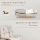 Large Size Armless Home Office Desk Chair Vanity Chair No Wheels - Beige by HouseOfZazla