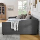 Upholstered Tufted Daybed With 2 Drawers, Waved Arms by HouseOfZazla