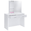 Bunbury Makeup Vanity Table Set Storage Mirror and Stool White