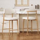 Upholstered Counter Height Bar Stools For Kitchen Island (Set of 2) - Beige by HouseOfZazla
