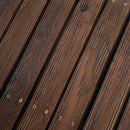 7' Wooden Garden Bridge with Safety Rails, Backyard Footbridge for Ponds, Creeks, Streams, Stained Finish