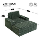 Oversized Chaise Lounge Indoor Rabbit Fur Sofa Bed With Storage Ottoman And Armrests Cup Holders With Deep Seat by Unique Piece Furniture