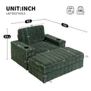 Oversized Chaise Lounge Indoor Rabbit Fur Sofa Bed With Storage Ottoman And Armrests Cup Holders With Deep Seat by Unique Piece Furniture